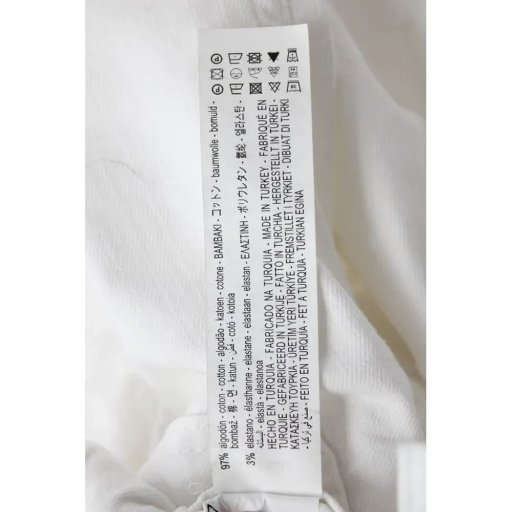Zara Girls Cotton Solid Four Pocket Flared Jeans White Size 7